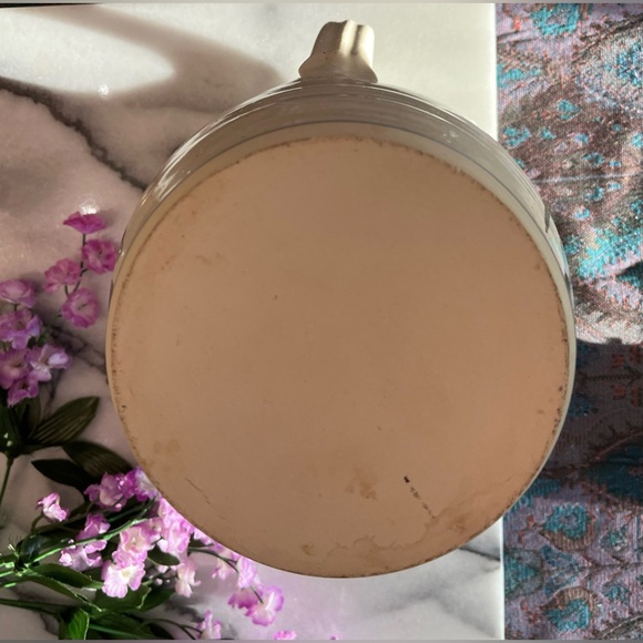 VTG Blue Iris Pottery Pitcher/Vase w Creamy Glaze on Large Ceramic Stoneware - Picture 11 of 13